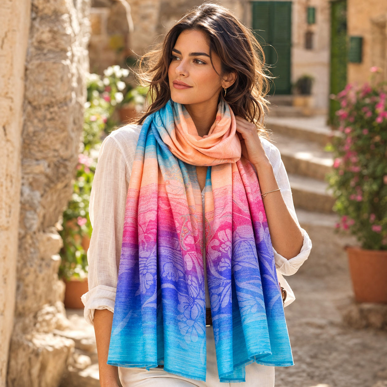 Ombr Blue Scarf